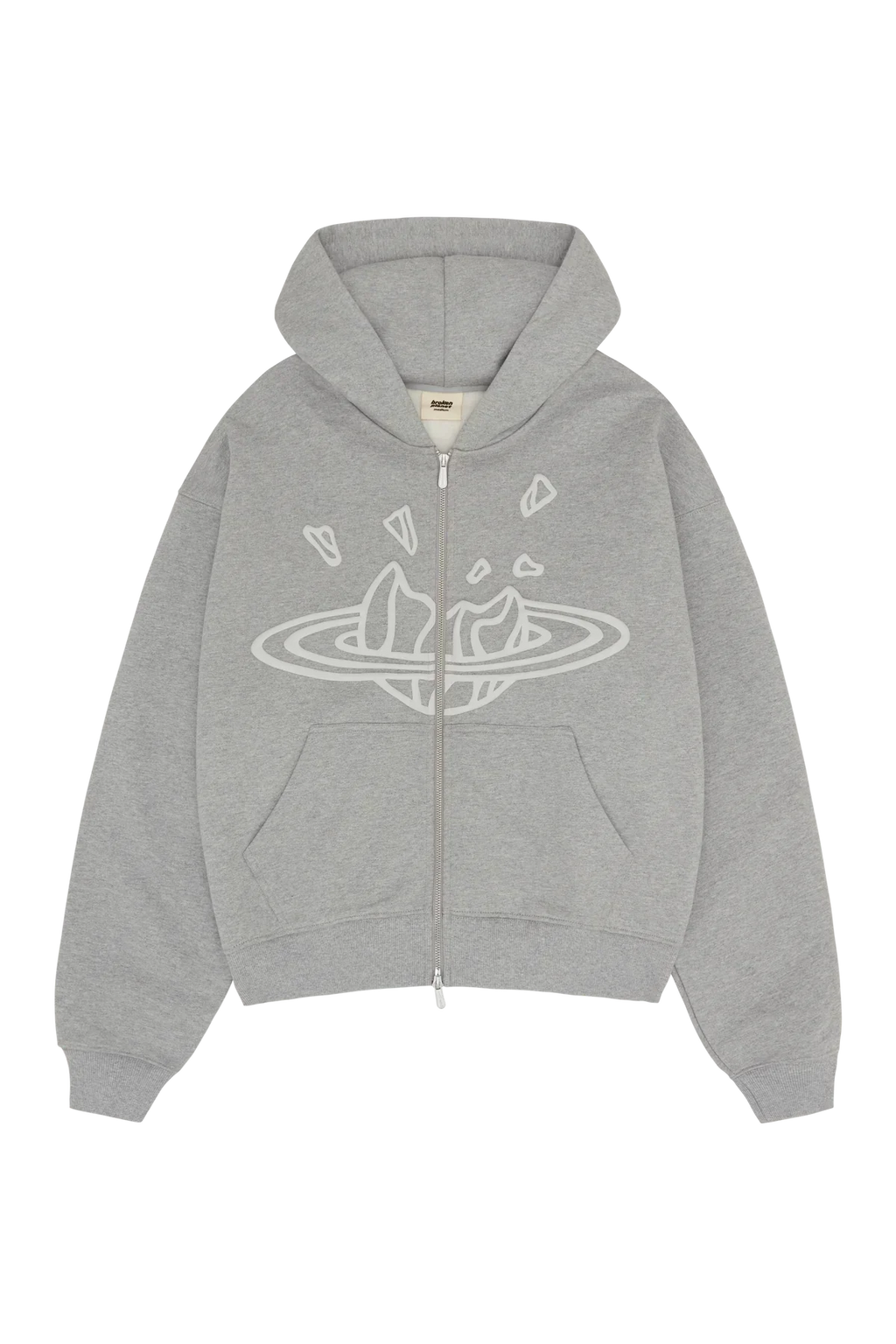 Broken Planet Market Heather Grey Zip Up Hoodie