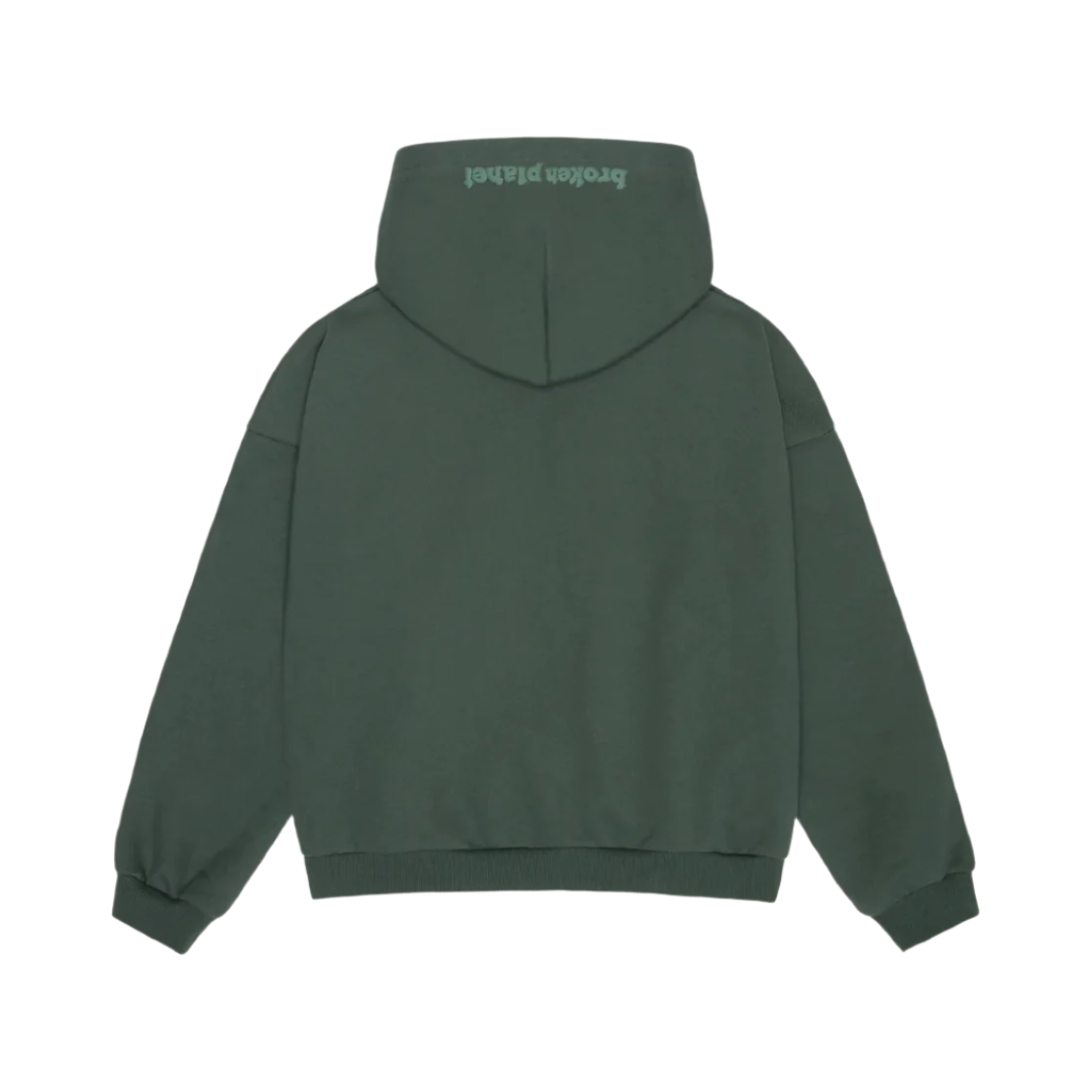Broken Planet Zip Up Hoodie Emerald Green
