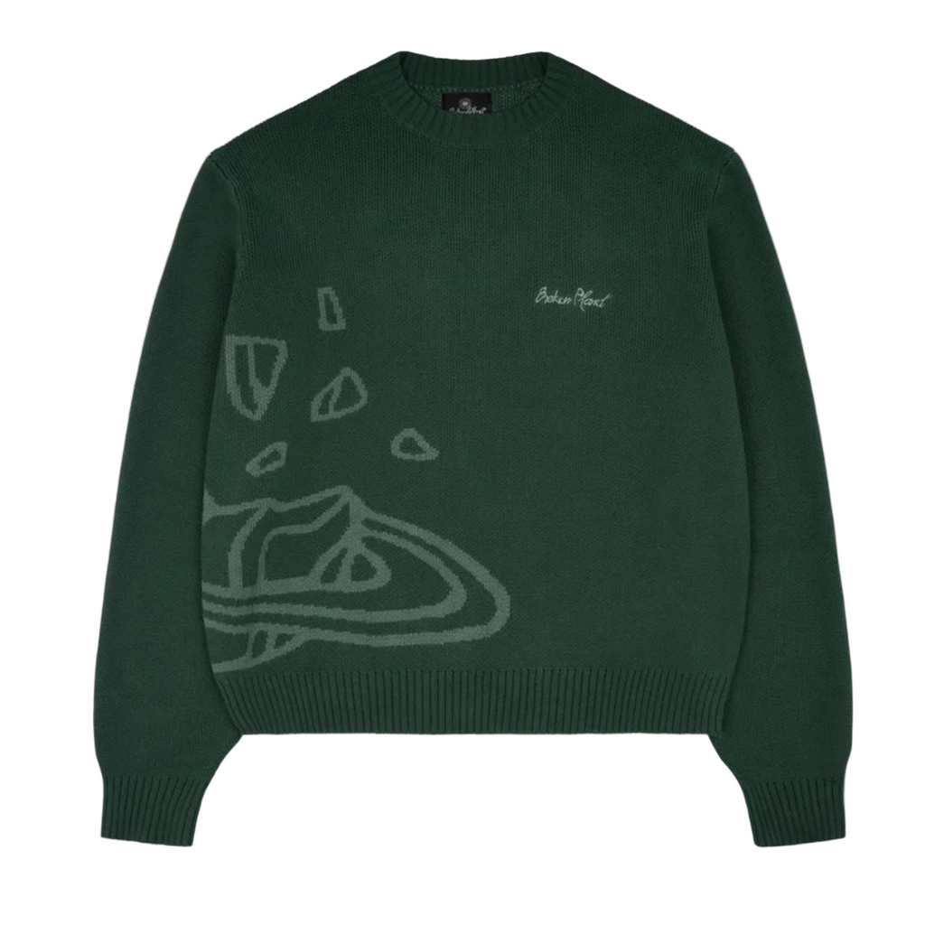 Broken Planet Market Knit Sweater Forest Green