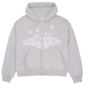 BROKEN PLANET MARKET 'OUTER SPACE' ZIP-UP HOODIE (STONE GRAY)
