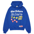 BROKEN PLANET MARKET 'THE FUTURE IS HERE' HOODIE (ROYAL BLUE)