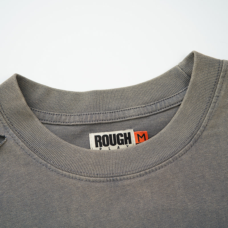 Rough Play T Shirts RoughPlay White Ink Direct Injection Hot Diamond Pure Cotton Street