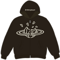 Broken Planet Market Dark Brown Zip Up Hoodie